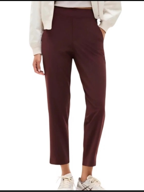 Athleta Pants - Athleta Brooklyn Ankle Pants Burgundy Red Pull On Mid Rise Size 12